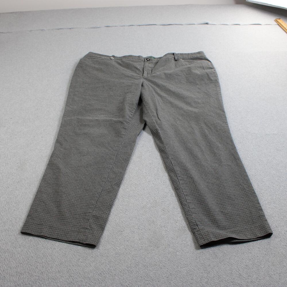 Lauren Ralph Pants Women 22W Gray Herringbone Straight Office Work Crop Heritage